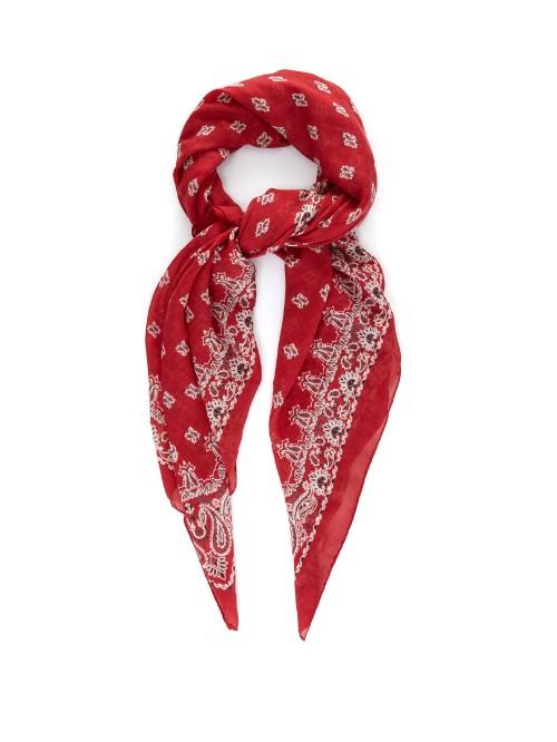 Saint Laurent Bandana-print Cashmere And Silk-blend Scarf