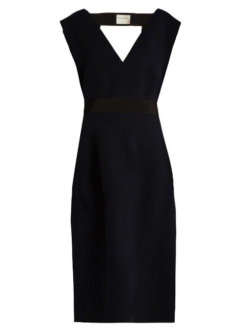 Maison Rabih Kayrouz V-neck Wool-felt Midi Dress