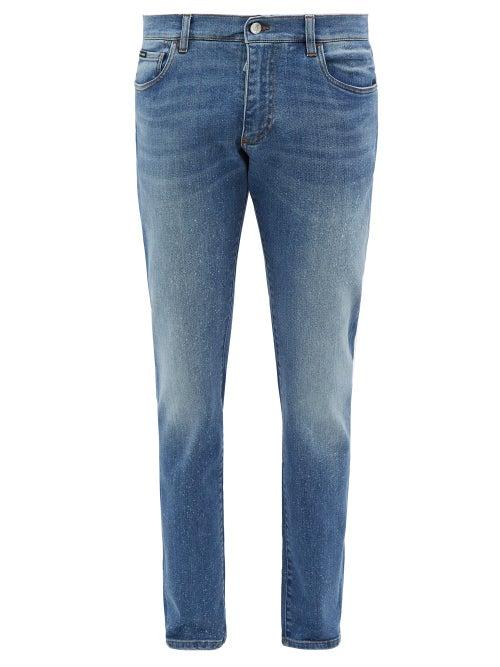 Dolce & Gabbana - Washed Slim-leg Jeans - Mens - Blue