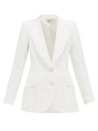 Matchesfashion.com Temperley London - Sophia Single-breasted Linen-blend Jacket - Womens - White