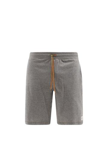 Mens Basics Paul Smith - Striped-drawstring Organic-cotton Jersey Shorts - Mens - Grey