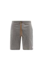 Mens Basics Paul Smith - Striped-drawstring Organic-cotton Jersey Shorts - Mens - Grey