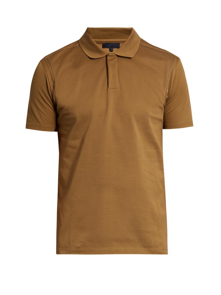 Lanvin Stitch-detail Cotton-piqu Polo Shirt