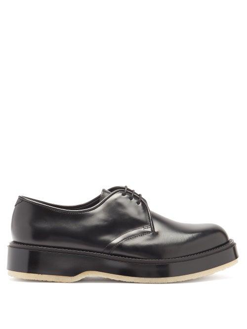 Mens Shoes Adieu - Crepe-sole Leather Derby Shoes - Mens - Black
