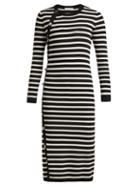 Matchesfashion.com Altuzarra - Arzel Striped Ribbed Knit Midi Dress - Womens - Black White