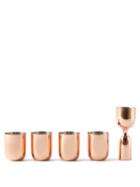 Tom Dixon - Set Of Four Steel Shot Glasses And Jigger - Copper