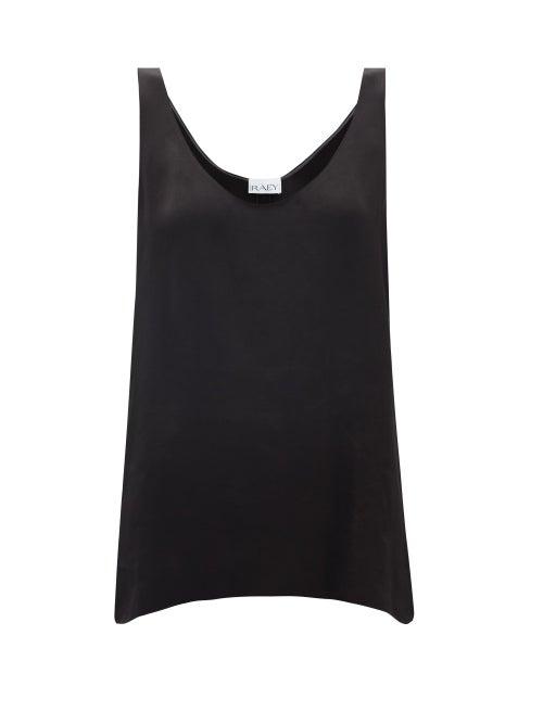 Raey - Babylock-edged Scoop-neck Cami - Womens - Black