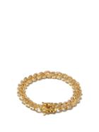 Ladies Jewellery Fallon - Curb-chain Cubic-zirconia & Gold-plated Bracelet - Womens - Gold