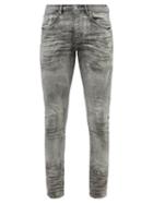 Purple Brand - P001 Distressed Waxed Slim-leg Jeans - Mens - Grey