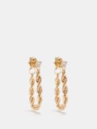 Zo Chicco - Rope Chain Diamond & 14kt Gold Earrings - Womens - Gold Multi