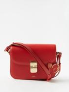 A.p.c. - Grace Small Smooth-leather Shoulder Bag - Womens - Red