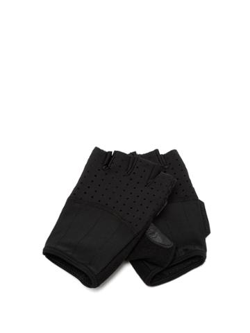 Café Du Cycliste Leather And Mesh Fingerless Gloves