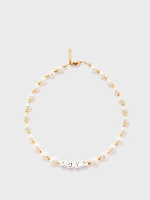Timeless Pearly - Love Pearl & Gold-plated Beaded Necklace - Womens - Gold Multi