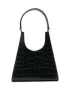 Ladies Bags Staud - Rey Crocodile-embossed Leather Shoulder Bag - Womens - Dark Brown
