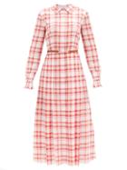 Matchesfashion.com Gabriela Hearst - Jane Belted Checked-cotton Midi Shirt Dress - Womens - Red White