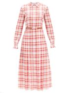 Matchesfashion.com Gabriela Hearst - Jane Belted Checked-cotton Midi Shirt Dress - Womens - Red White