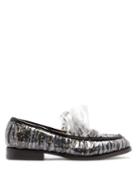 Matchesfashion.com Midnight 00 - Antoinette Polka Dot Tulle & Pvc Loafers - Womens - Black Gold