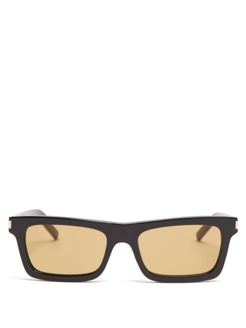 Saint Laurent - Betty Square Acetate Sunglasses - Mens - Black