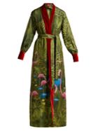 F.r.s - For Restless Sleepers Tharos Flamingo-print Silk Coat