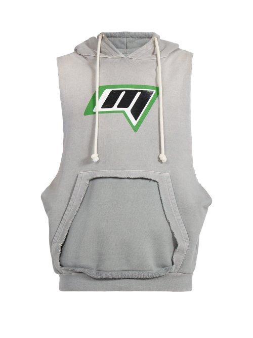 Matchesfashion.com Maison Margiela - Logo Print Sleeveless Sweatshirt - Mens - Grey