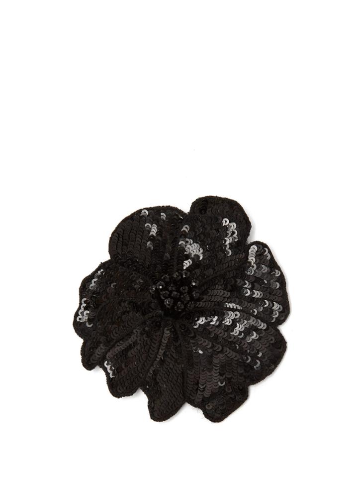 Racil Sequin And Bead-embroidered Flower Brooch