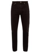 Matchesfashion.com Saint Laurent - Washed Cotton Slim Leg Jeans - Mens - Black