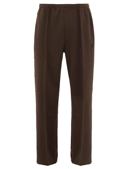 Matchesfashion.com Needles - Logo Embroidered Velvet Trimmed Track Pants - Mens - Brown