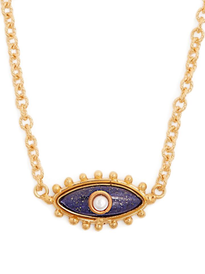 Sylvia Toledano Evil Eye Lapis Lazuli Pearl Necklace