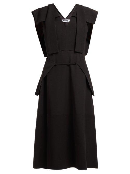 Matchesfashion.com Jil Sander - Overlay Panel Twill Dress - Womens - Black