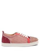 Christian Louboutin Louis Junior Embellished Suede Low-top Trainers