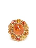 Brigid Blanco 18kt Gold, Spessartite And Sapphire Ring