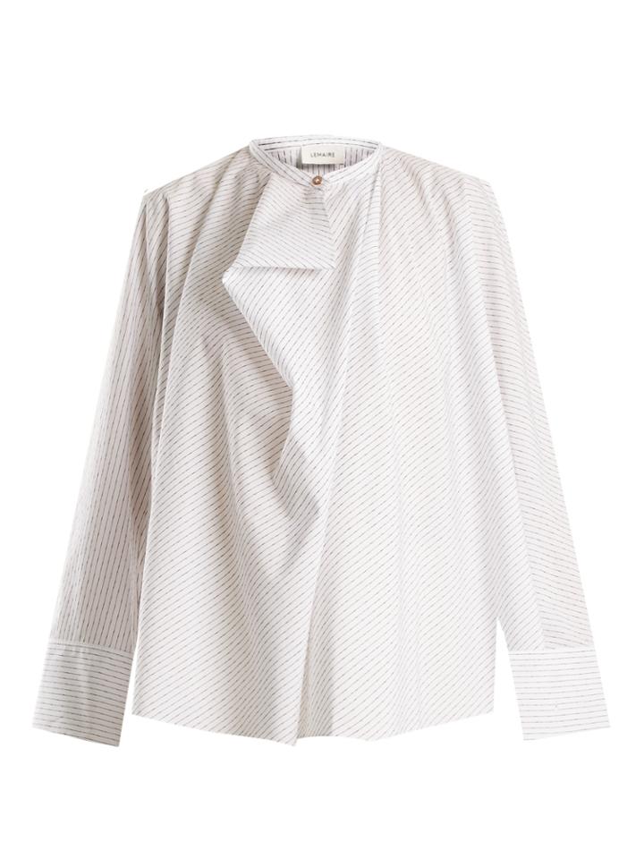 Lemaire Asymmetric-striped Cotton Shirt