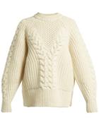 Matchesfashion.com Alexander Mcqueen - Aran Knit Wool Sweater - Womens - Ivory