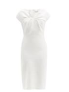 Matchesfashion.com Alexander Mcqueen - Twisted Leaf-crepe Pencil Dress - Womens - Ivory