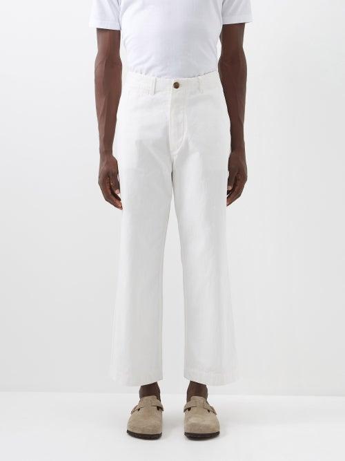 Itoh - Cotton-twill Straight-leg Trousers - Mens - White