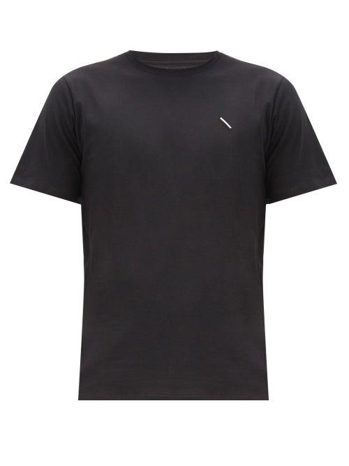 Matchesfashion.com Saturdays Nyc - Slash Logo-embroidered Cotton T-shirt - Mens - Black