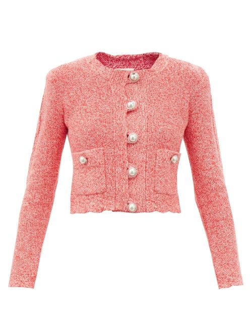 Joostricot - Mlange Cable-knit Jacket - Womens - Red