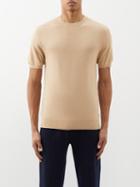 Arch4 - Mr Charles Silk-blend T-shirt - Mens - Beige