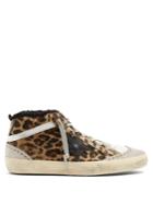 Golden Goose Deluxe Brand Mid Star Leopard-print Shearling-lined Trainers