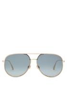 Matchesfashion.com Dior Eyewear - Diorbydior1s Crystal-edge Aviator Metal Sunglasses - Womens - Gold