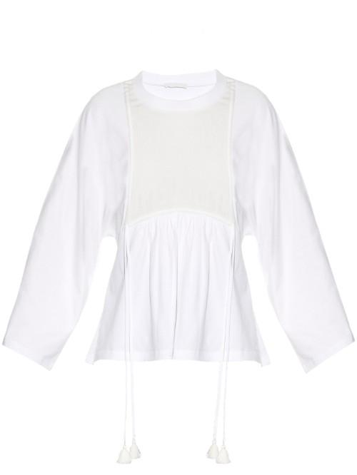 Chloé Silk-panel Cotton-jersey Top