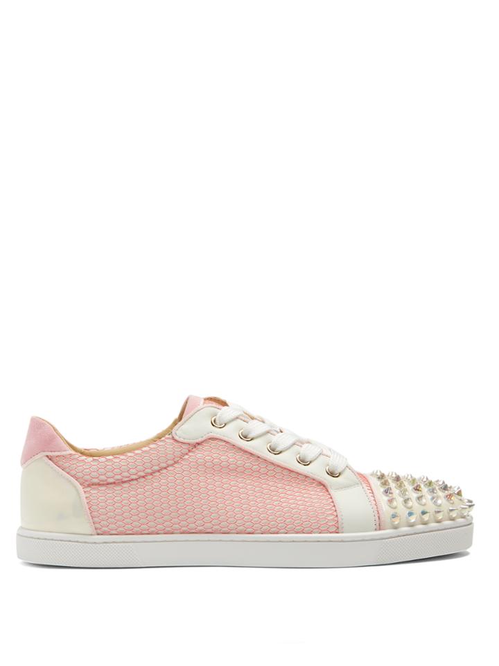 Christian Louboutin Gondolita Spike-embellished Leather Trainers