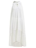 Matchesfashion.com Heidi Klein - Malta Broderie Anglaise Cotton Midi Dress - Womens - White