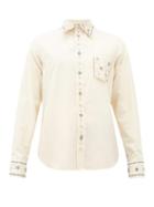 Matchesfashion.com Gucci - Crystal-embellished Striped Cotton Shirt - Mens - Beige Multi