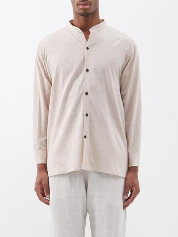 Maran - La Paloma Stand-collar Cotton Shirt - Mens - Brown