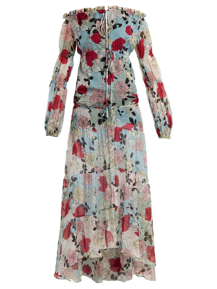 Raquel Diniz Kim Off-the-shoulder Floral-print Gown