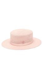 Matchesfashion.com Maison Michel - Kiki Hemp-straw Boater Hat - Womens - Light Pink