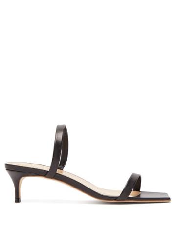 Matchesfashion.com By Far - Thalia Square Toe Leather Sandals - Womens - Black