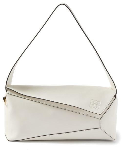 Loewe - Puzzle Leather Shoulder Bag - Womens - White