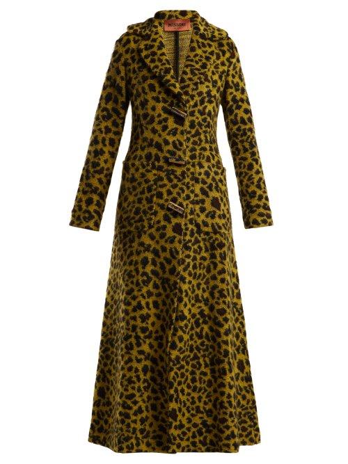 Matchesfashion.com Missoni - Leopard Jacquard Terry Coat - Womens - Yellow Multi